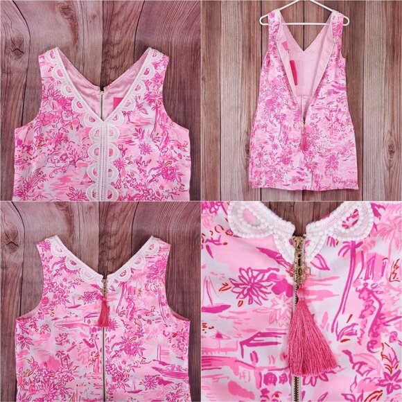 NWT Lilly Pulitzer Womens Size 6 Ronnie V-Neck Romper Peony Pink $208 - Picture 7 of 15